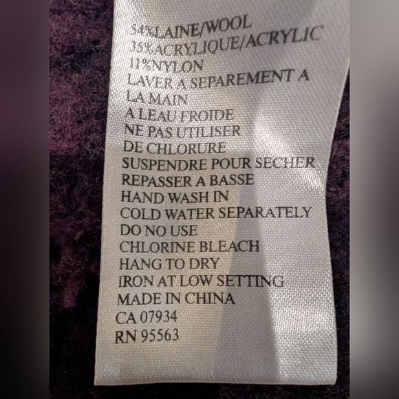 Simon Chang Vintage Designer Avant Garde Wool Skirt & Sweater Set Purple Sz L - Picture 17 of 17